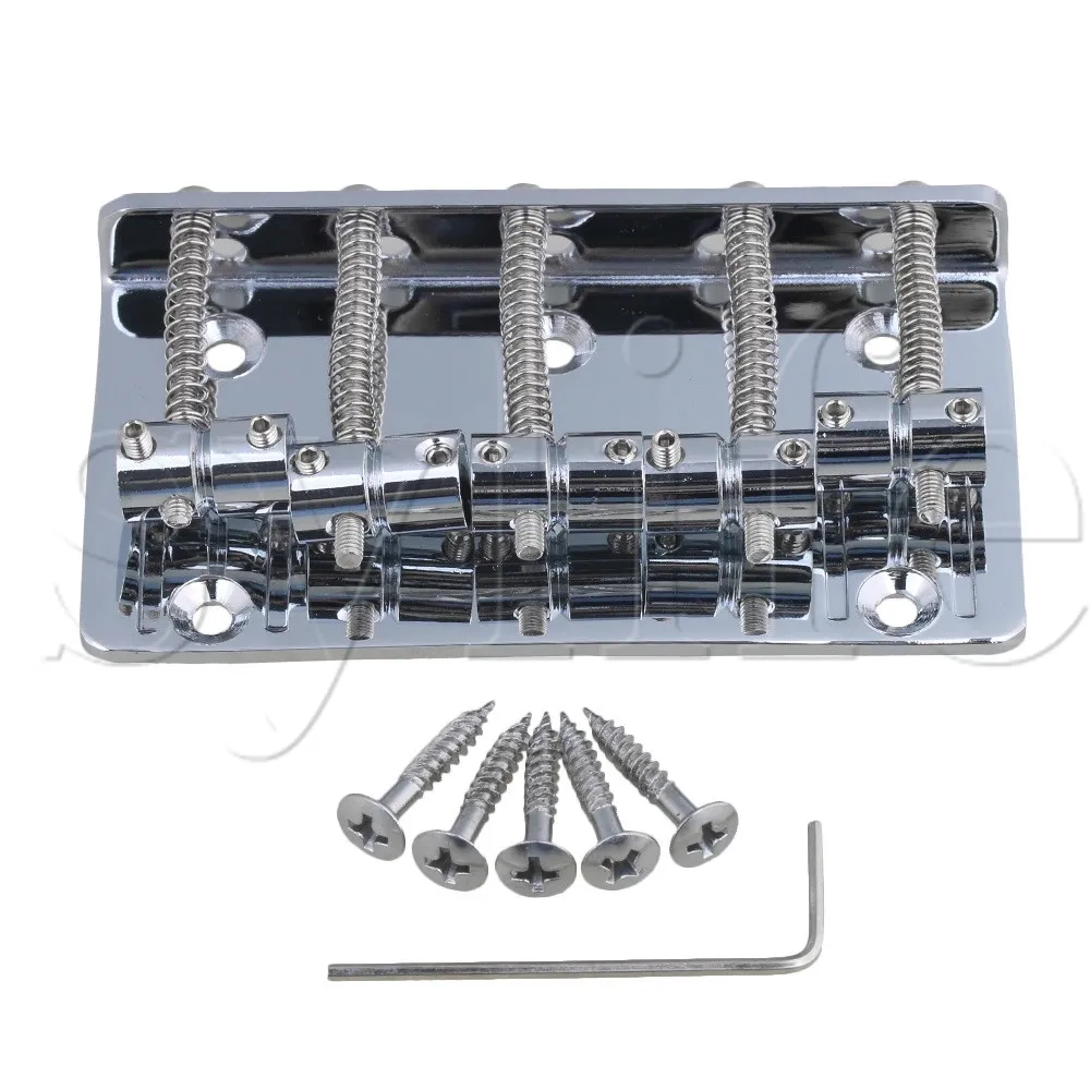 Chrome 5 string bass bridge string through bridge and Guitar bodyin
