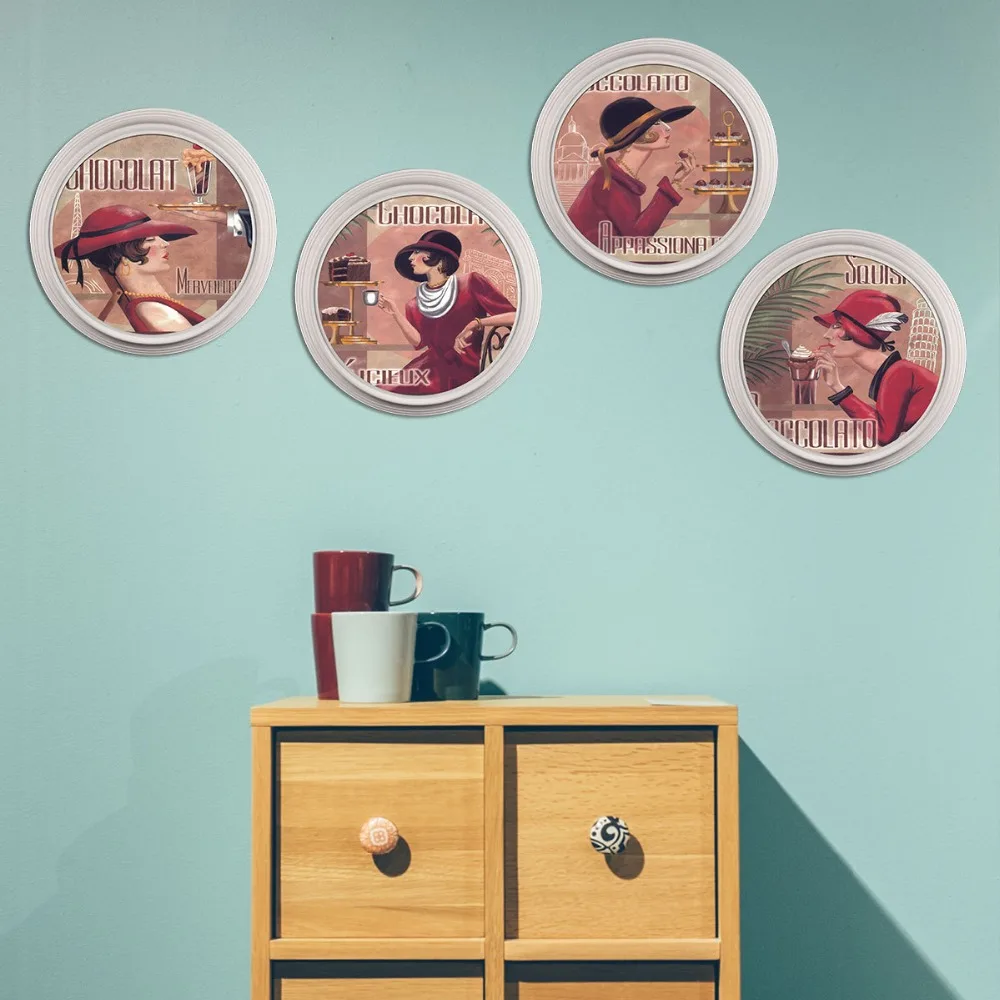 

4pcs Personality Imitation 3d Decorative Woman Painting Living Room Bedroom Decorative Wall Art Painting Picture