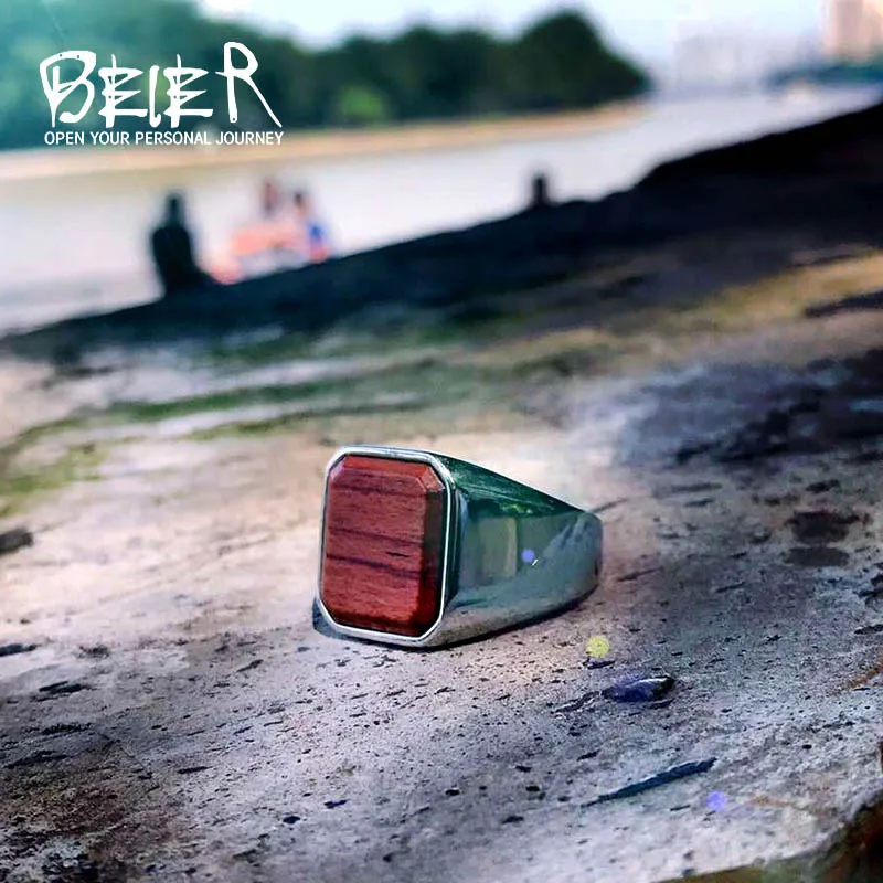 Мужские и женские облицовочные кольца Beier из нержавеющей стали 316L с красным