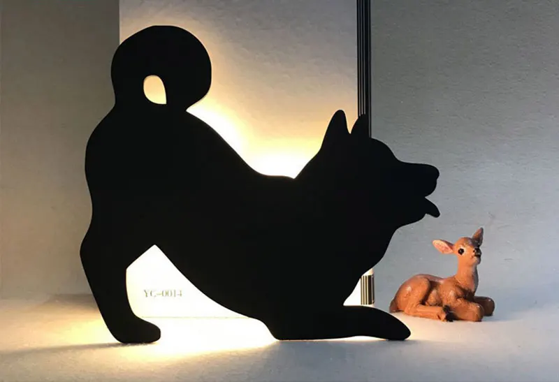 Light and Voice Sensor LED Dog Night Light Cute Cat Night Lamp Baby Nursery Lamp Battery Powered Wall Lamp For Home Decoration (4)