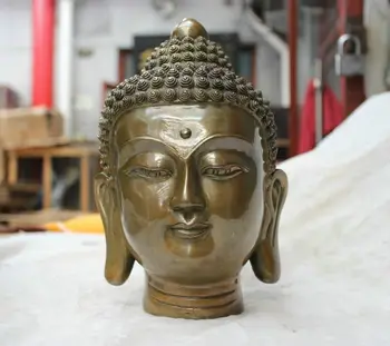 

folk Culture Temple bronze statue Shakyamuni Tathagata Buddha statue wholesale art Decoration 100% real Tibetan Silver Brass