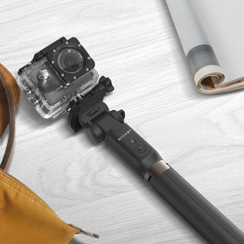 Instock BlitzWolf Handheld Tripod Selfie Stick Extended Multi-angle Bluetooth Tripod Selfie Stick for Smartphones Sports Camera