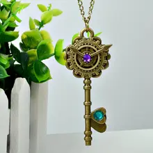 2017 Новые Поступления Винтаж Бронзовая Шестерня Steampunk Самоцветы Ключ Стиль Ожерелье Кулон Ретро Унисекс Ювелирные Изделия