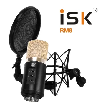 

ISK RM-8 Professional Condenser Microphone System Shock Mount+POP Filter mic for Boardcasting and Recording with case package