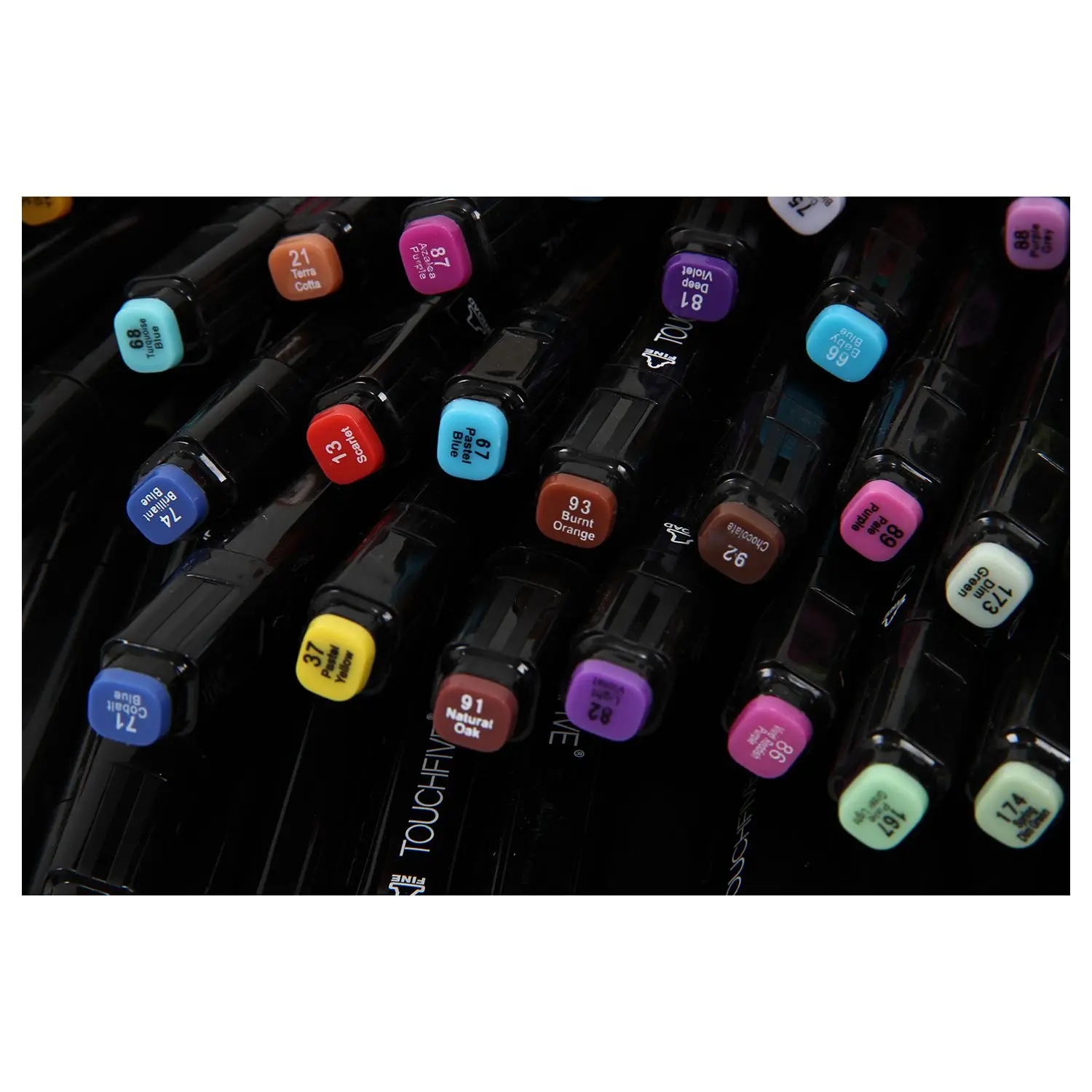 

Touchfive 168 colors Double Headed Art copic markers set designers art marker pen Alcohol paint marker pen (5S, Black pole)