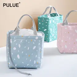 PULUE бренд 2019New модные Портативная сумка для еды Drawstring изолированные Бенто мешок путешествия Пикник работы шкафчик для закусок охлаждающая