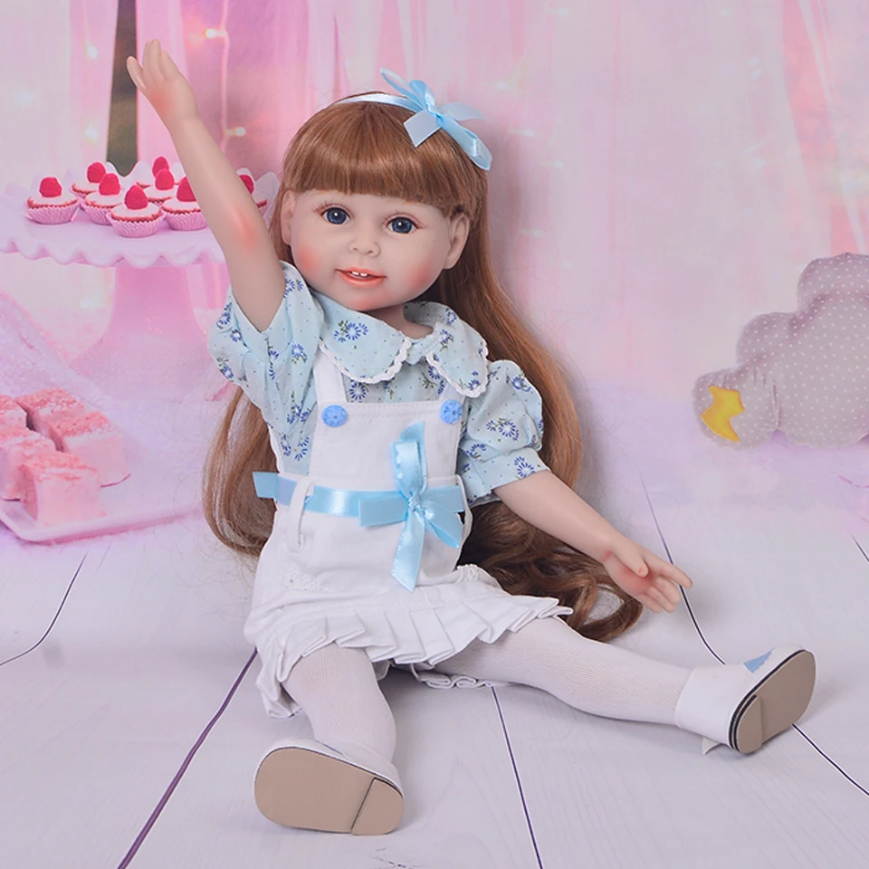 

Alive Full Body Vinyl American Girl 18 inch Waterproof Babies Girl Toys For Kids Playmate 45 cm American Doll Real like Princess