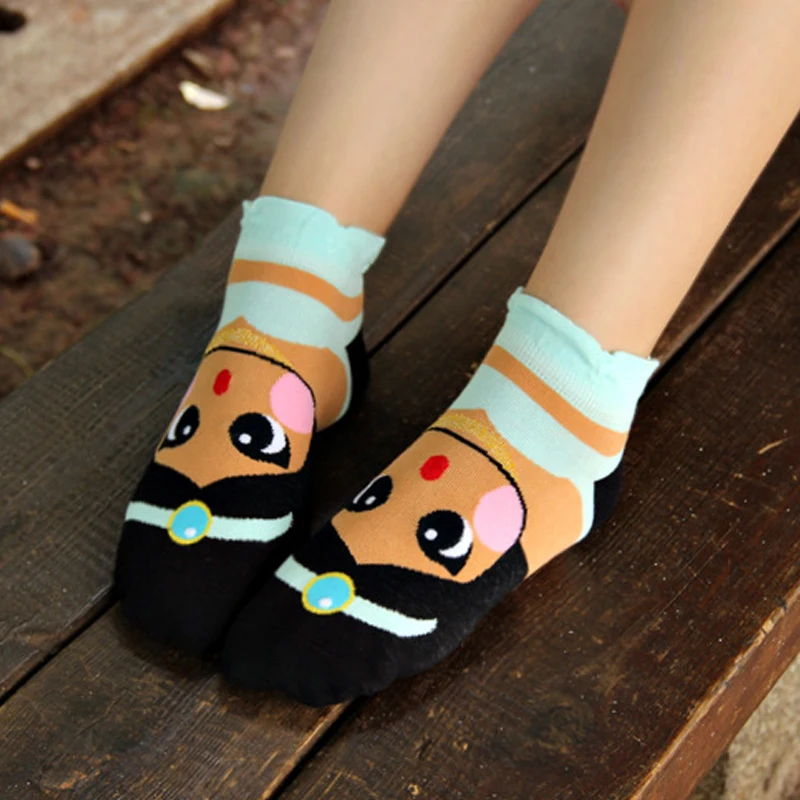 Popular Creative 1 Pair Lovely Girls Student Cartoon Princess Cute Dolls Cotton Blends Short Low Cut Ankle Socks