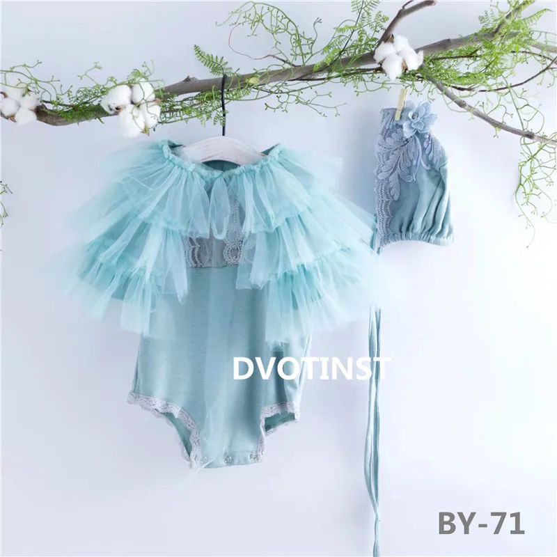 Dvotinst/реквизит для маленьких девочек; вязаное кружевное платье; комплект одежды; аксессуары для фотосессии - Цвет: BY-71