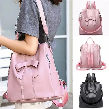 

Women Lady School Leather Girls Backpack Outdoor Travel Shoulder Bag Zipper