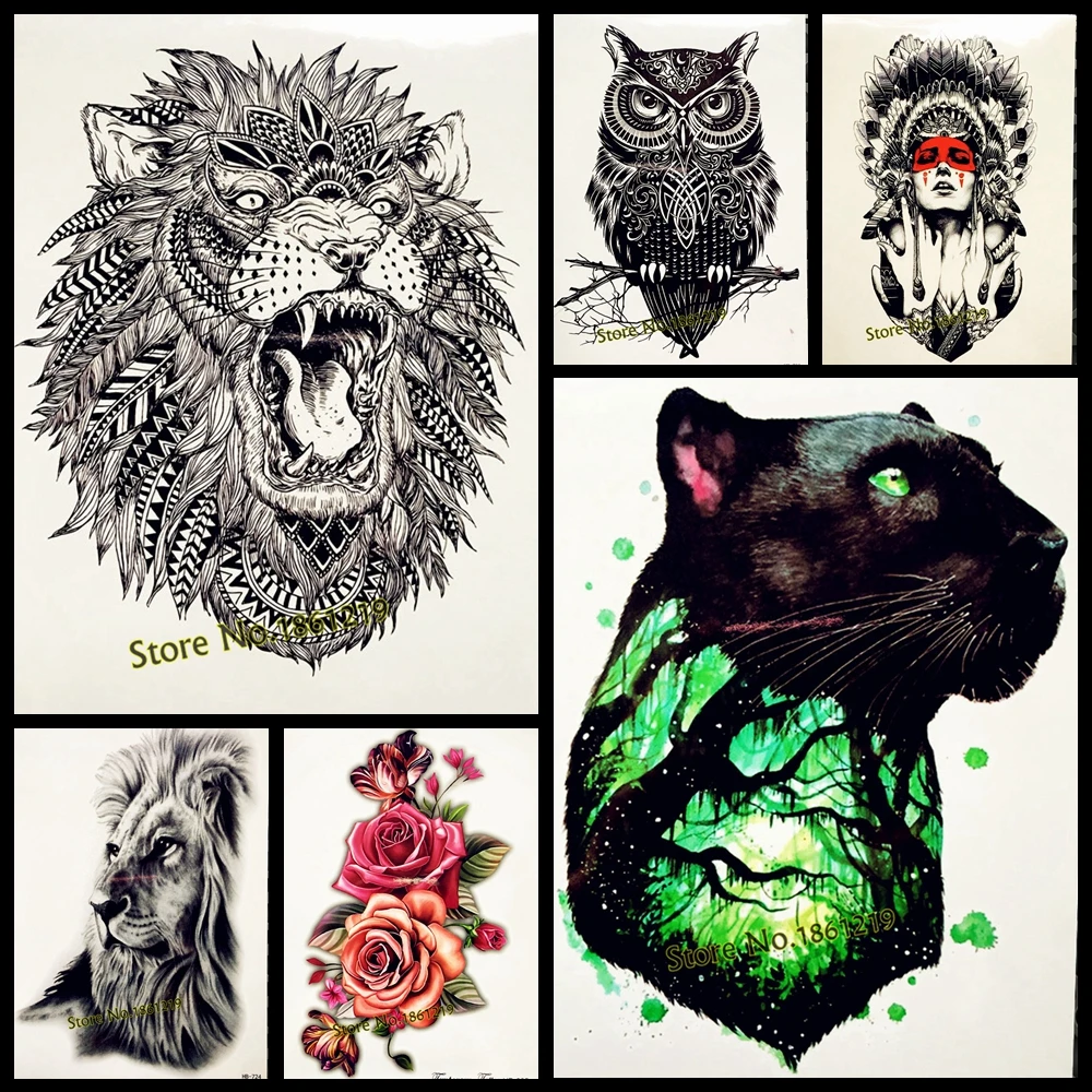 Di Modo Caldo Indiano Re Leone Testa Disegni Flash Tatuaggio Nero Impermeabile Autoadesivo Del Tatuaggio Gb496 Uomini Body Art Manica Del Braccio Tatoo Leoni Sticker German Sticker Chartsticker Keyboard Aliexpress