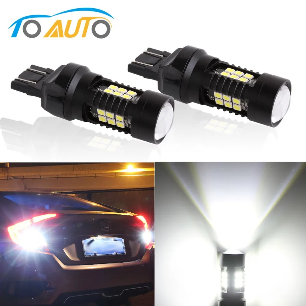 2 шт. автомобильные светодиодные лампы 1200 лм T20 LED W21W WY21W W21/5W Led s 7440 7443 SRCK|Сигнальная