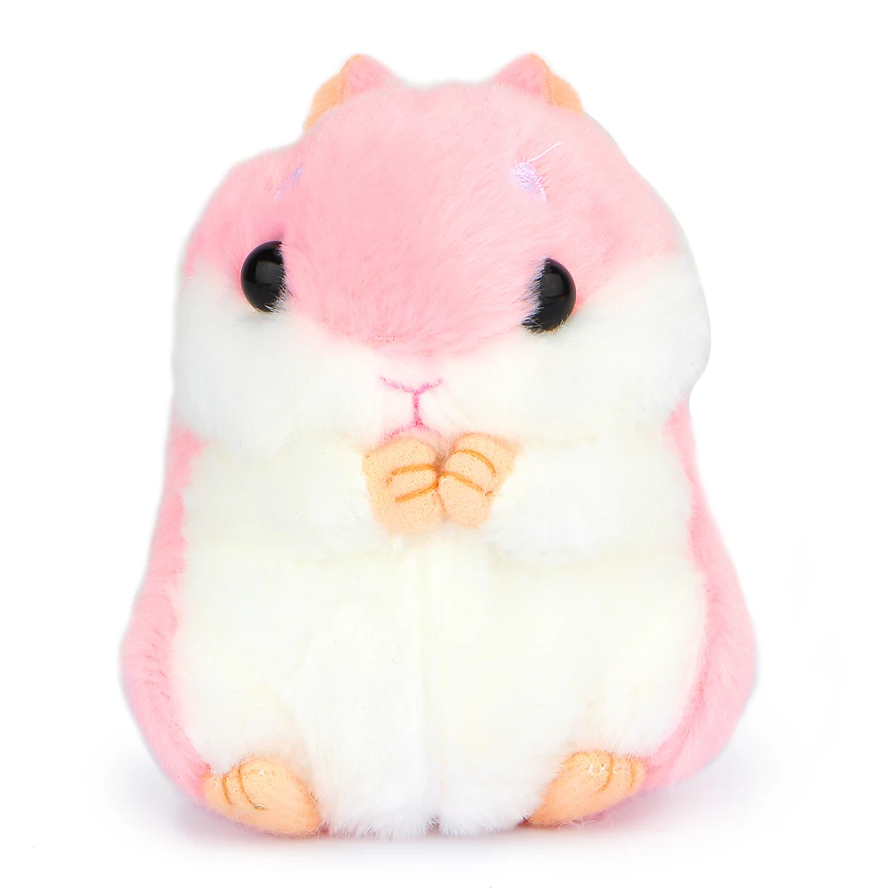 12cm Mini Hamster Pom Pom toy Women fluffy Bunny Hamster Toy Doll Bag Car Key Ring 5