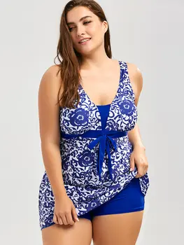 

Wipalo Paisley Floral Plus Size 5XL Skirted Women Set Padded Push Up Bathing Suit Casual Beachwear Holiday Summer Set Femme 2018