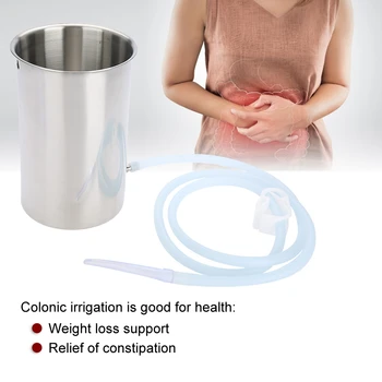 

Reusable Household Colonic Irrigation Set 2L Barrel 2m Hose and Nozzle Enema Kit Set