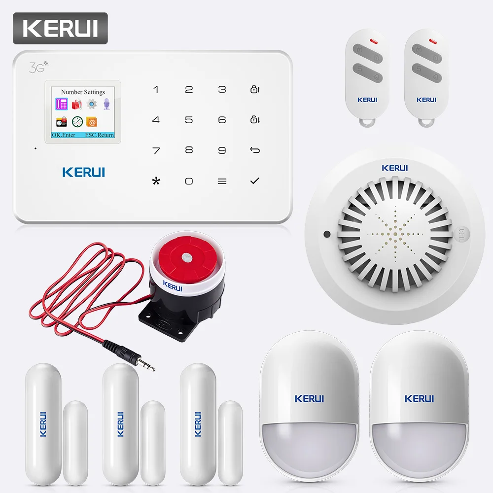 KERUI 1 7 дюймов TFT цветной экран G183 Беспроводная GSM 3G 4G сигнализация системы домашней