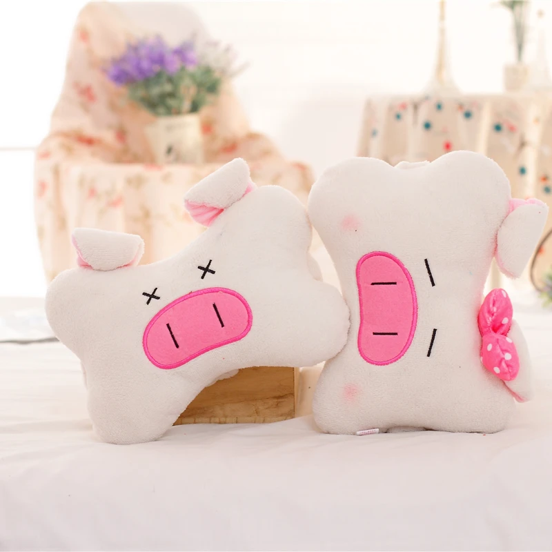 

Candice guo! cute plush toy cartoon couple pig piggy stuffed doll car headrest neck pillow travel head rest cushion gift 1pair