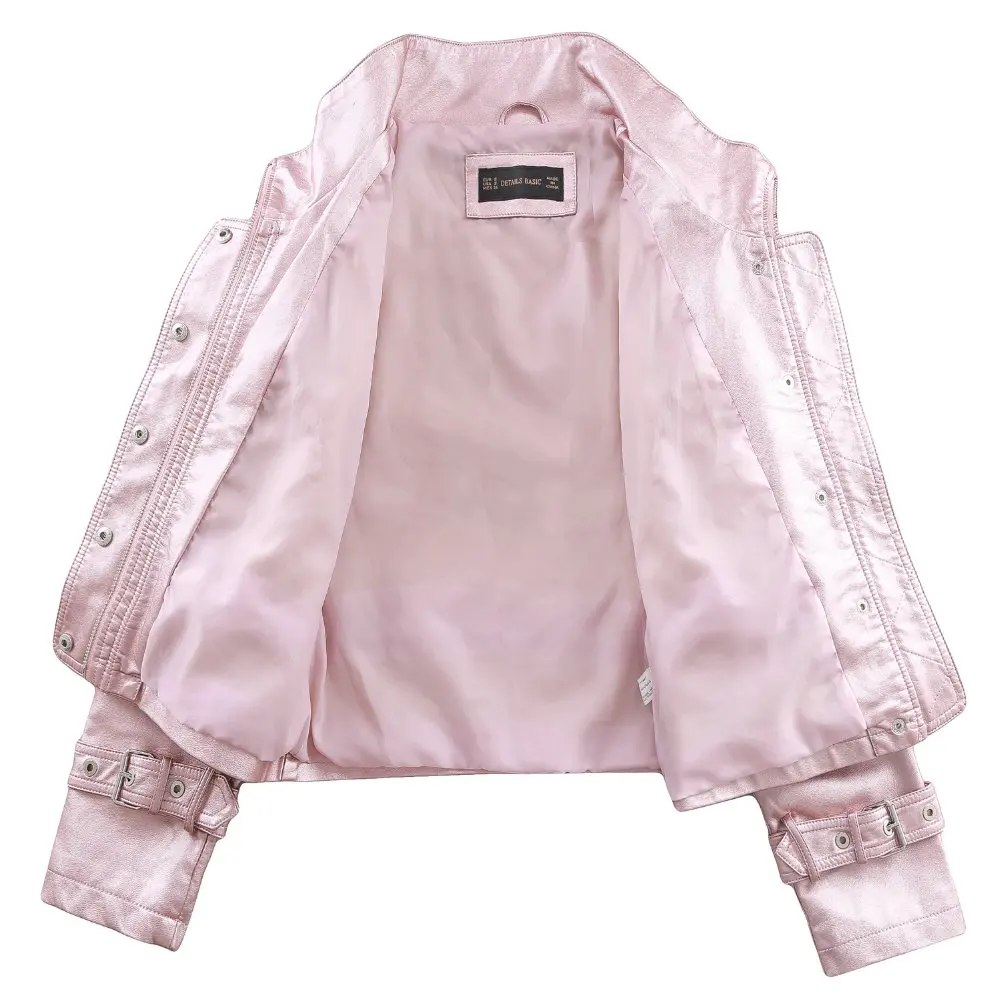 Куртка женская Байкерская из искусственной кожи|women faux leather jacket|motorcycle coatfaux jacket |