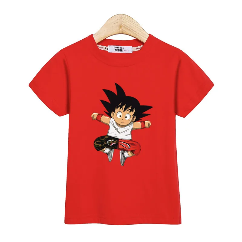 

kids t shirts Boy Cartoon shirt jump goku Kids Dragon Ball Anime Clothes Casual Short Sleeve Tops Girl Summer Cotton Sports tees