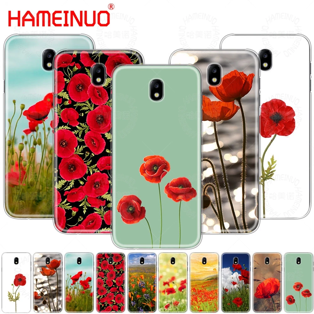 

HAMEINUO Red Poppies On Black Style cover phone case for Samsung Galaxy J3 J5 J7 2017 J527 J727 J327 J330 J530 J730 PRO
