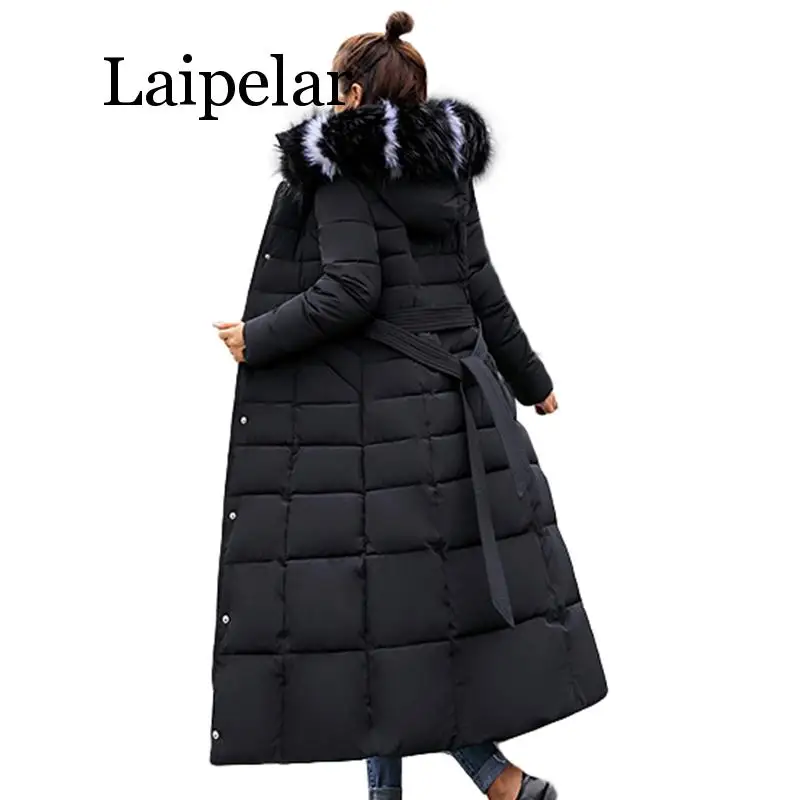 Laipelar Long Woman Coat Jacket Fashion Winter Jacket Women Thick Parka female Slim Fur Winter Warm Cotton Coat For Women