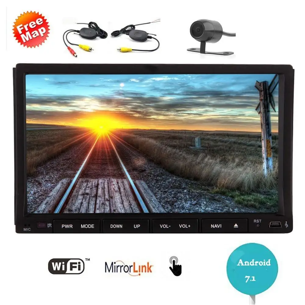 Android 7 1 Touch Screen Car Stereo 2Din Radio Video DVD Player Wifi GPS Navigation Autoradio