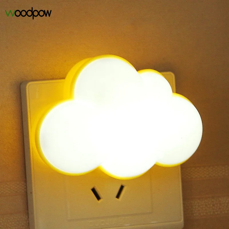 

Woodpow Light Sensor Control Mini Cloud Sunflower LED Night Light for Dark Night Children Bedroom Bedside Lamp with EU/US Plug
