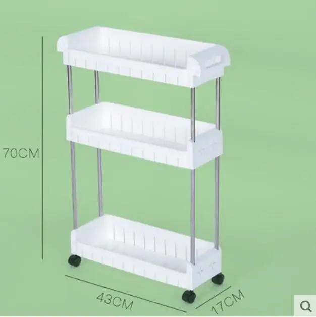 Колесная Мобильная полка для туалета, ванной комнаты, пластиковая стойка для хранения холодильника, Полка для кухни, Сортировочная стойка для трещин - Цвет: 2