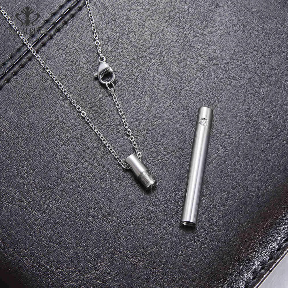 Цепочка с подвеской в виде цилиндра из нержавеющей стали 18 дюймов|cylinder steel|pendant