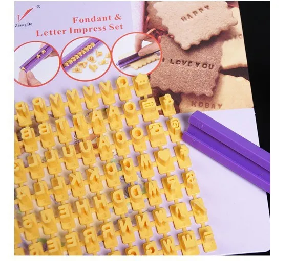 

DIY Alphabet Cake Mould Letter Impress Biscuit Cookie Cutter Press Stamp Embosser Fondant Mold