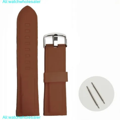24mm Nice Brown Color Silicone Jelly Rubber Unisex Watch Band Straps WB1054J24JB