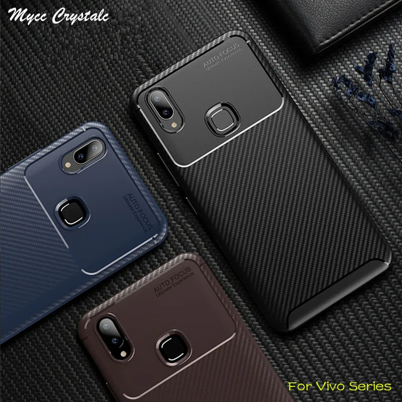 

For Vivo Y83 Pro Case Network Design Soft Carbon Fiber Case For Vivo NEX Ultimate S A X23 V11 Pro Y97 Cover Phone Bags