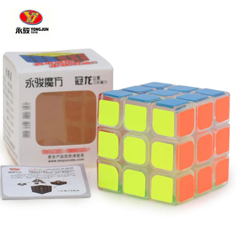 

YJ YongJun GuanLong Transparent Professional Magic cube Competition Speed Smooth Puzzle cube Education Toys For Children 57mm