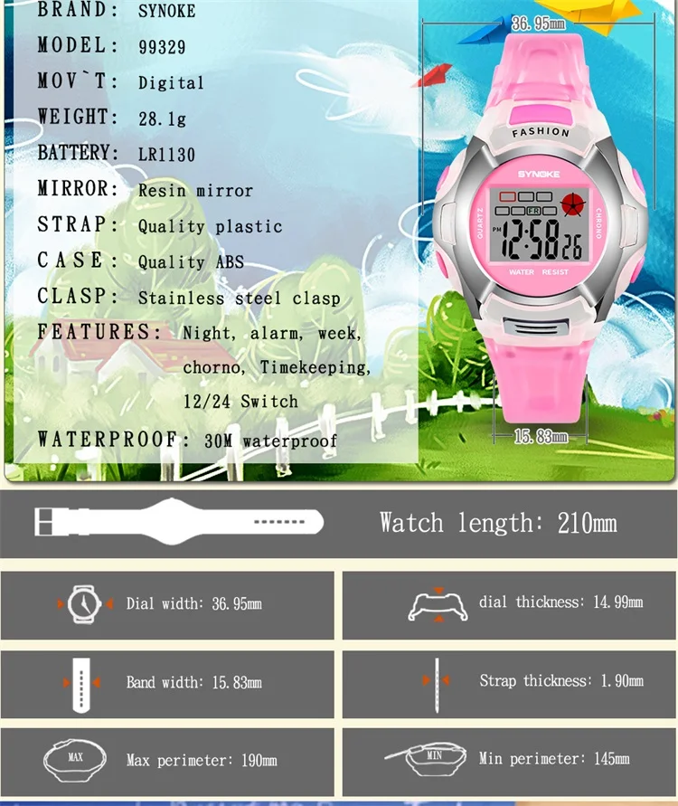 Лучшие брендовые Детские часы светящиеся водонепроницаемые спортивные часы для мальчиков и девочек электронные светодиодные цифровые с