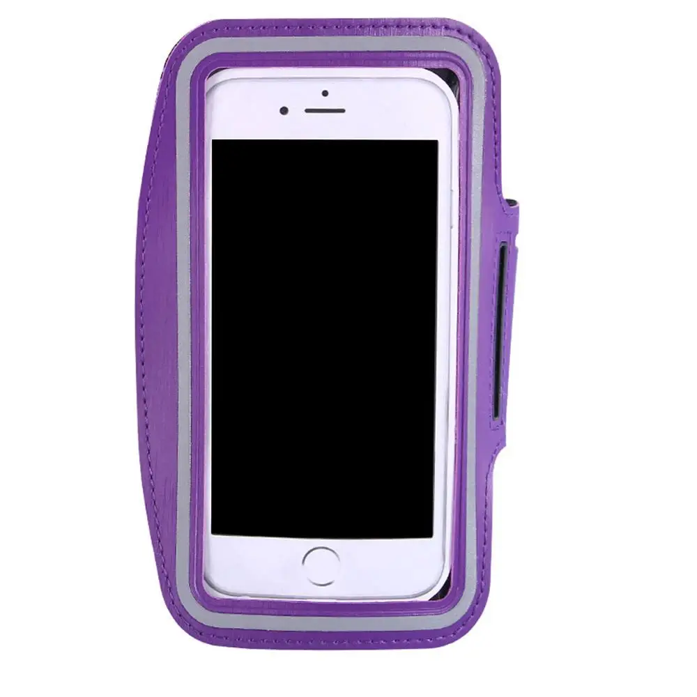Чехол на руку для мобильного телефона, водонепроницаемый, спортивный, для бега, нарукавник, чехол для тренировки, держатель для 5-6 дюймов, чехол для телефона SAMSUNG iPhone - Цвет: Фиолетовый