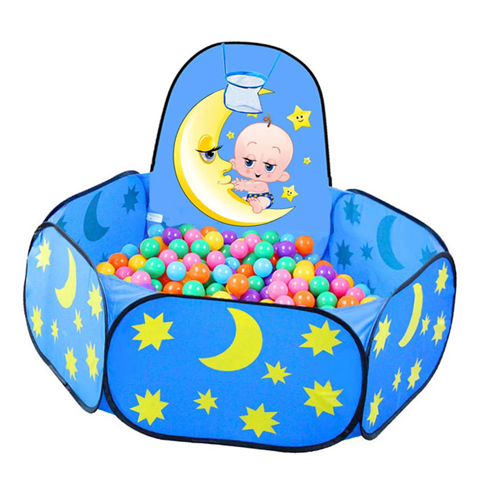 Fun Pop Up Ball Pit Pool Toddler Baby Play Tent Playhouse Playpen with Basketball Hoop Developmental play Game Toy 120CM/ 47''