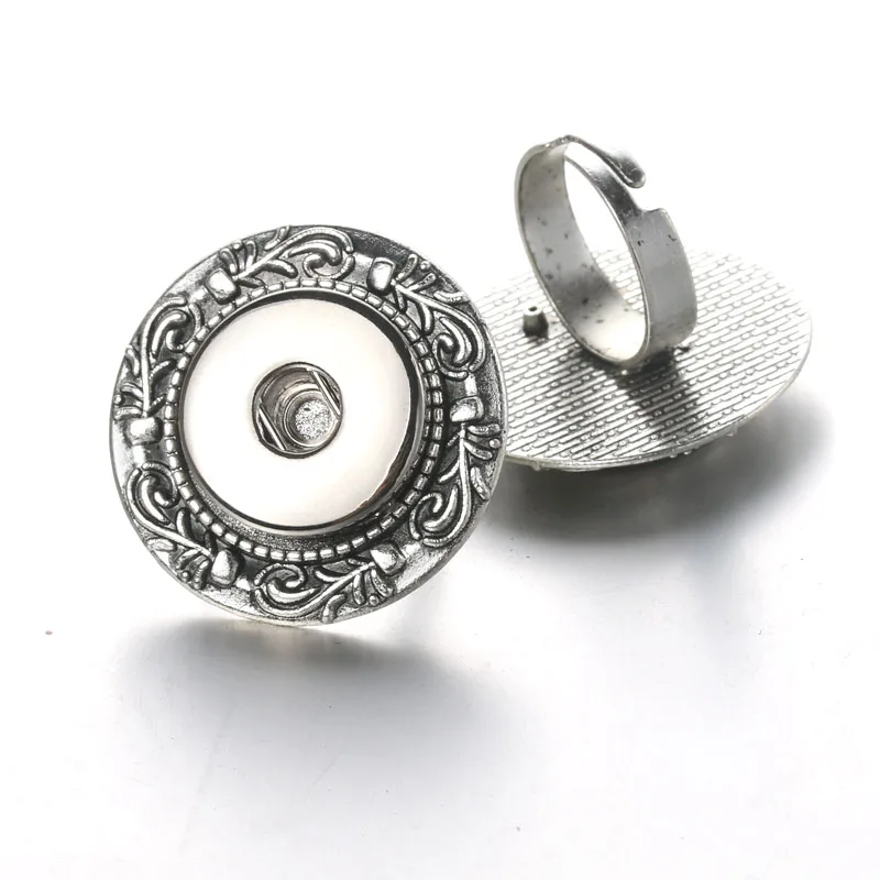 Snap Ring Jewelry DIY 18mm Adjustable Snaps Button Ring For Women