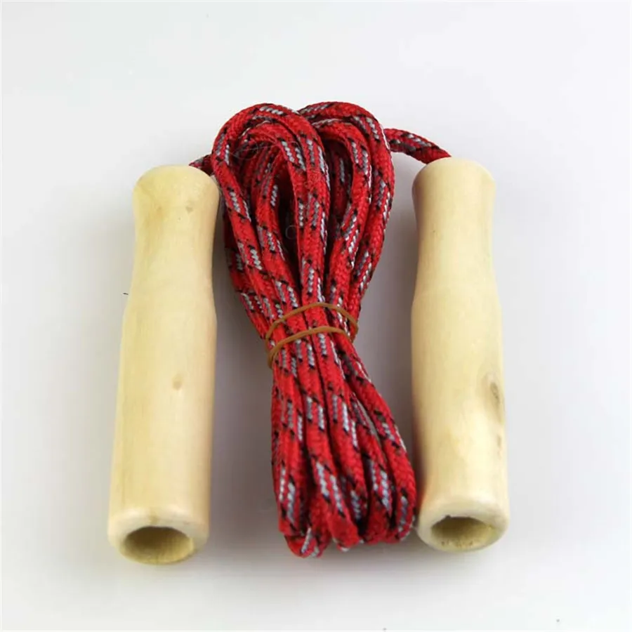 Wood Handle Fitness Jump Rope Crossfit Cotton Jumping Thread Adjustable Skipping Rope For Sports (2)