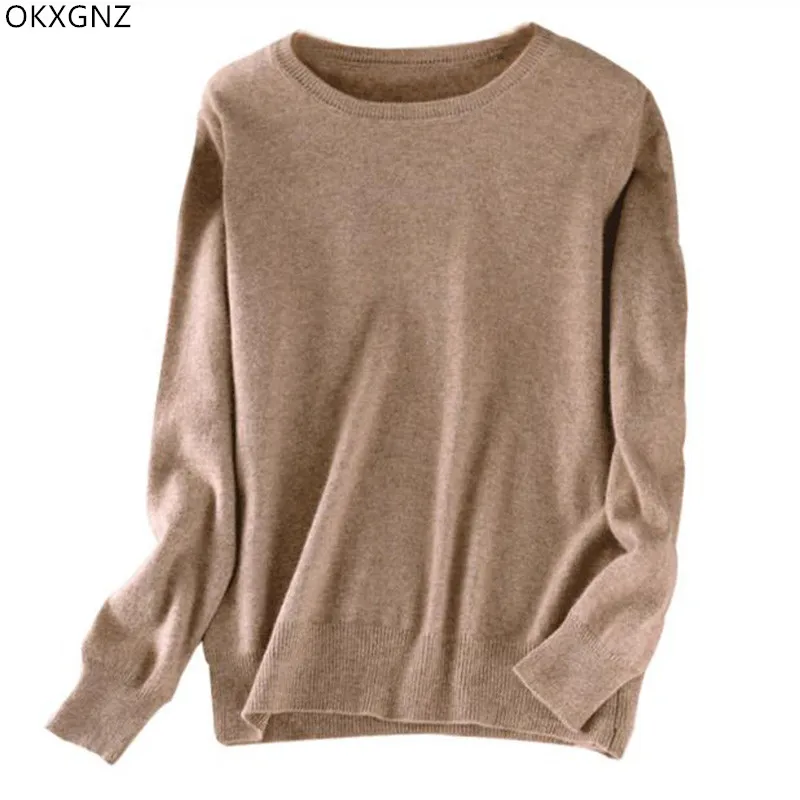 

2018 Women's Spring Neck Wool Sweater Cashmere Short Knit Bottoming Sweater Large Size Loose Korean Multicolor Warm Comfortabel