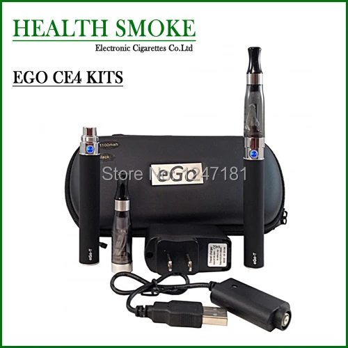 10pcs Double EGO CE4 Electronic Cigarettes 1.6ml CE4 Atomizer 650,900,1100mah EGO-T Battery Zipper Leather Case Free Shipping