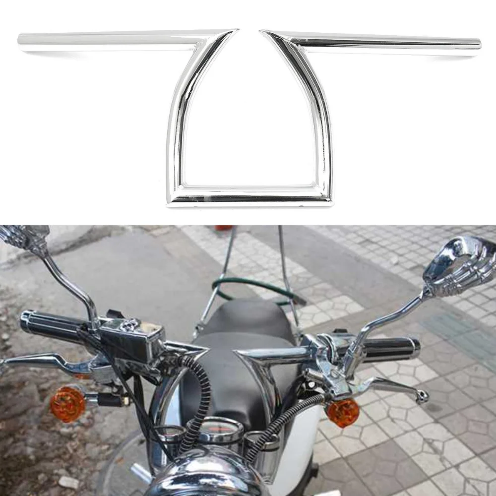 Руль Chrom Z Bar 25 мм 1 дюйм тяговое усилие для супербайка Harley Honda Suzuki Kawasaki Yamaha Bobber