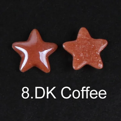 Новинка! Пять звезд форма дизайн ногтей керамический шарик 18 цветов смешанный цвет 4 мм/8 мм DIY Ремесло Flatback жемчужные камни для дизайна ногтей - Цвет: 8 DK Coffee TC