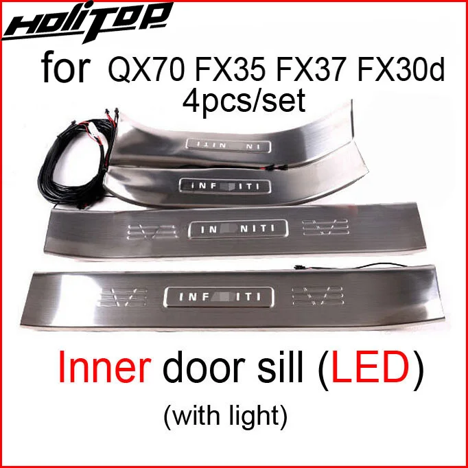 

for INFINITI FX37 FX30d FX35 QX70 newest door sill scuff plate with LED light, 4pcs or 8pcs/set, longer lifespan,better quality