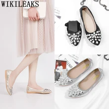 Женские лоферы на плоской подошве с острым носком, повседневные женские ботинки "Харадзюку", большие размеры, женская брендовая Роскошная весенняя обувь, scarpe donna