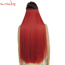 Wjz12070/5 шт Xi. rocks Синтетический зажим для наращивания волос парик 28 дюймов Длина прямые волосы зажимы арбуз красный цвет парики
