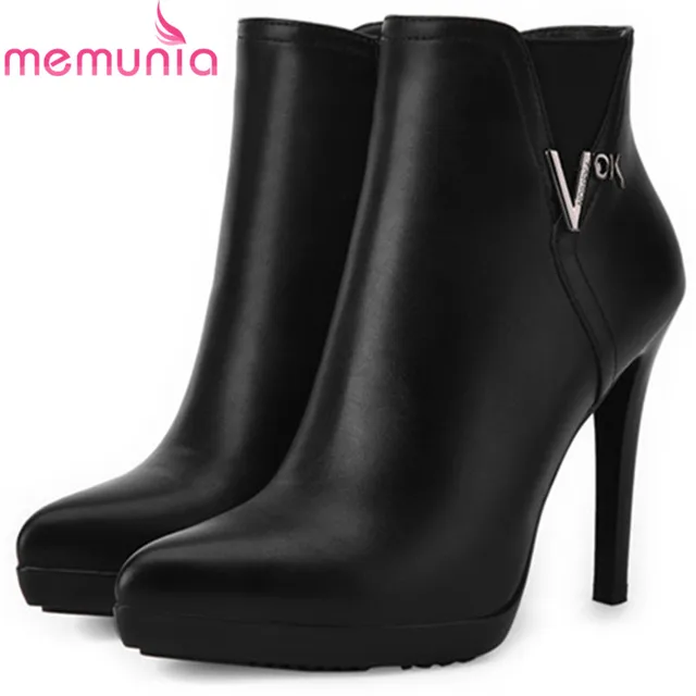 Memunia Office Lady Fashion Elegant Womens Boots Female Pu Soft Memunia Office Lady Fashion Elegant Womens Boots Female Pu Soft Leather Ankle For Women Zip