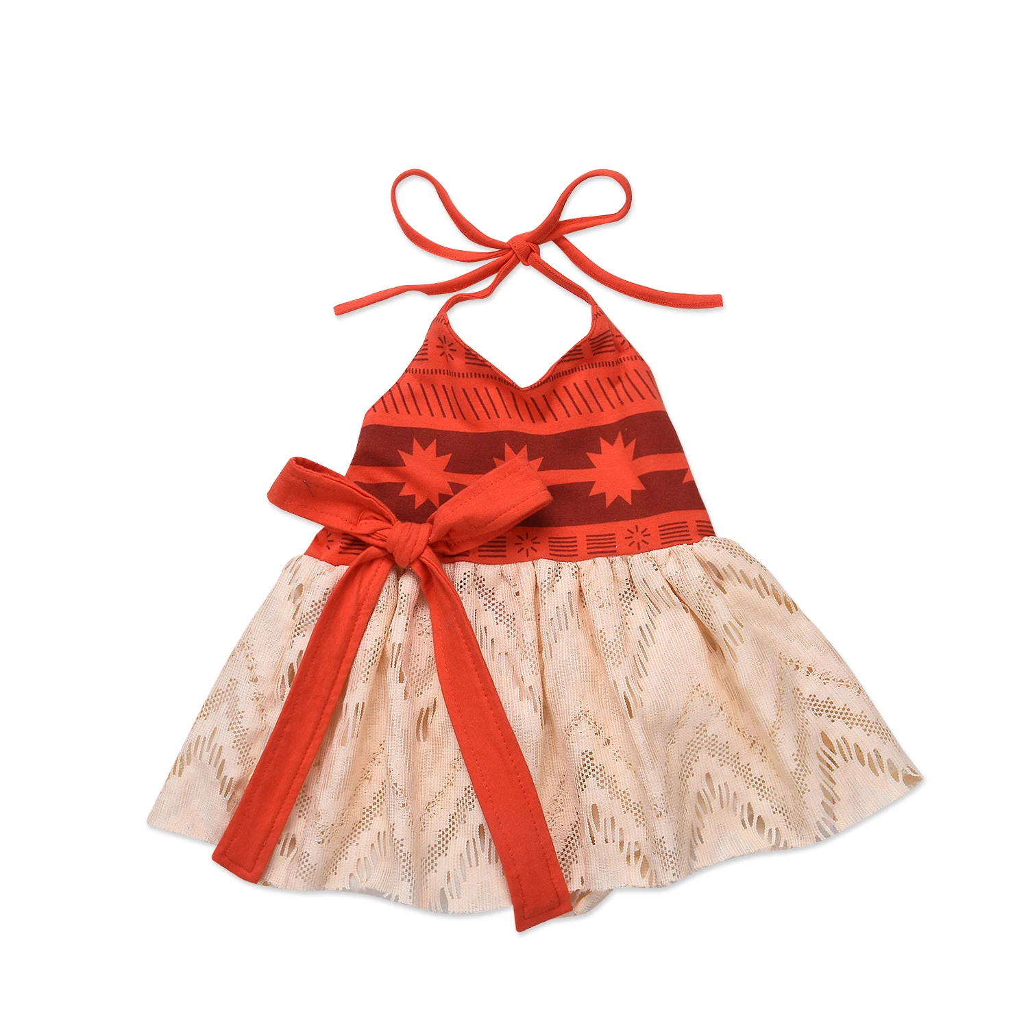 

Princess Newborn Kid Baby Girl Lace Sleeveless Off Shoulder V-neck Bowknot Short Mini Dress Mesh Straps Clothes