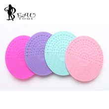 Round Makeup brush cleaning pad make up scrubbing glove Silicone design Super maquiagem cleaner brush cleaning tool for beauty