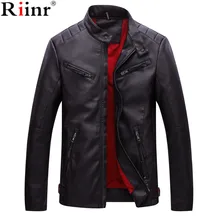 RIINR Новая Осенняя кожаная куртка для мужчин, вельветовые толстые теплые кожаные куртки для мужчин из искусственной кожи, мотоциклетные куртки для мужчин, пальто