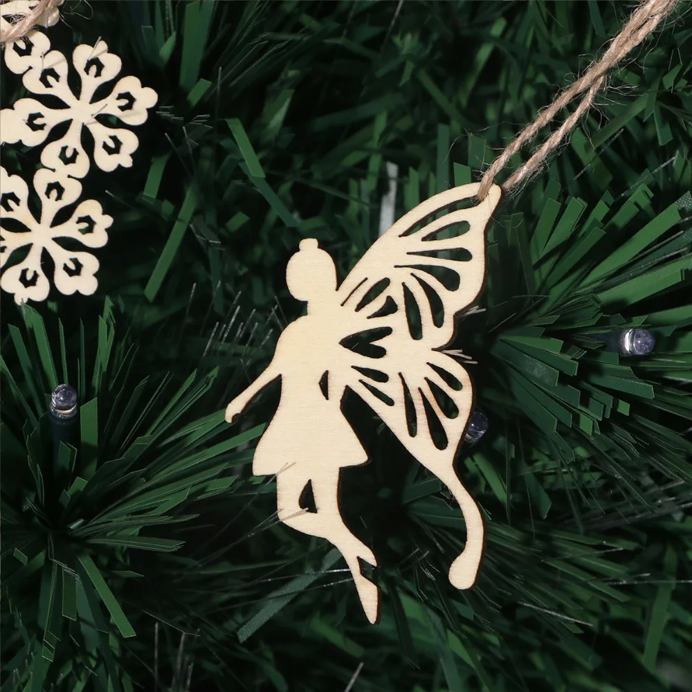 Wooden flying fairy with wand craft blank embellishment